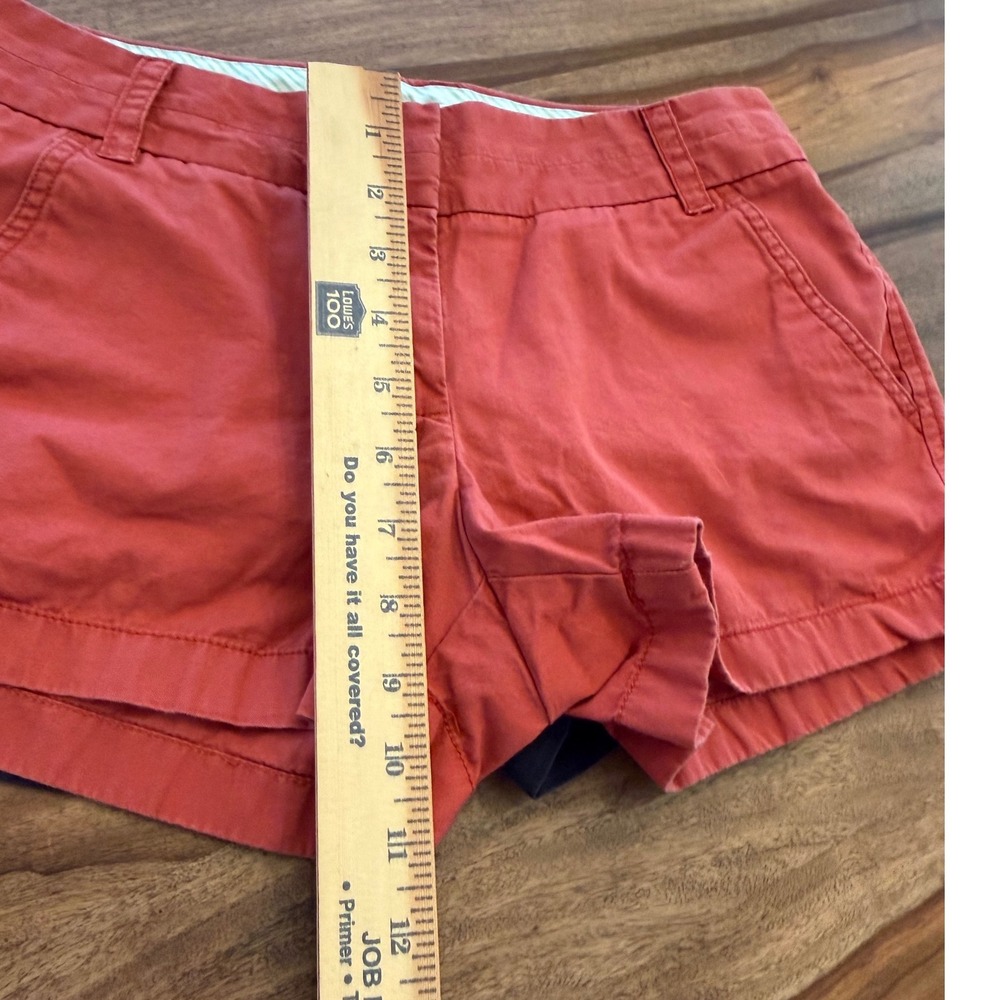 J.Crew‎ Lot of 2 pairs Chino Broken-In Shorts Navy Blue Coral Pink Sz 00 Cotton - Picture 5 of 8